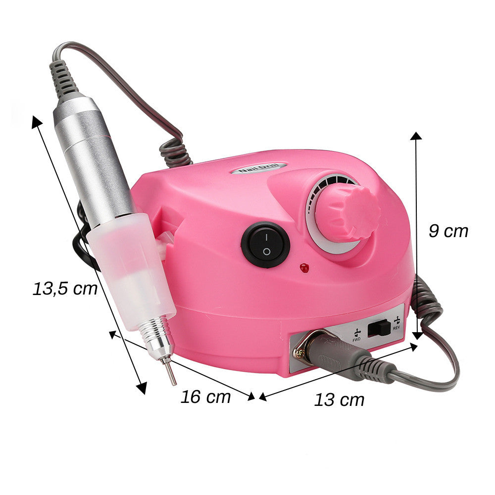 Fraise à Ongles Pro 35 000 Tr/min, Pédale, 5 Embouts, Vitesse Réglable