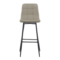 Set 4 tabourets velours VELVETTE, dossier, repose-pieds, pied noir