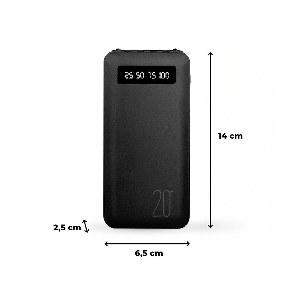 Power Bank 20000mAh Chargeur Rapide Portable avec 4 Câbles USB Inclus