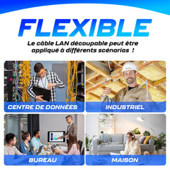 Câble Ethernet 100m CAT6 FTP Câble Réseau LAN AWG23 4P Imperméable Non Blindé