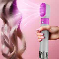Asciugacapelli 5 en 1 avec coffret 1000W 5 accessoires brosse et fer à friser