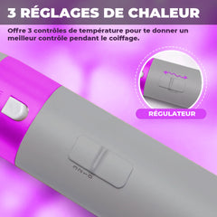 Asciugacapelli 5 en 1 avec coffret 1000W 5 accessoires brosse et fer à friser