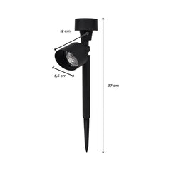 2 pcs Lampe solaire rechargeable 37 cm pour extérieur avec piquet pour jardin