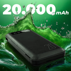 Power Bank 20000mAh Chargeur Rapide Portable avec 4 Câbles USB Inclus