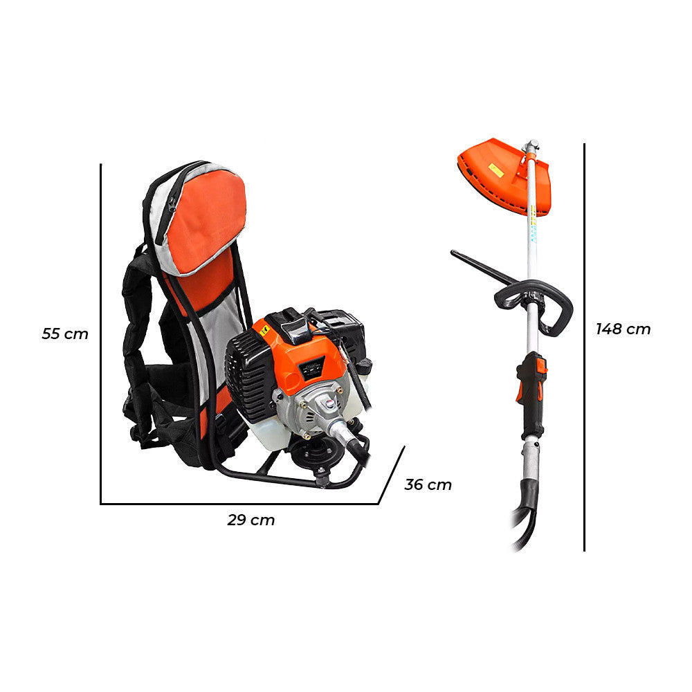 Débroussailleuse à Dos Thermique 52cc, Tronçonneuse à Essence 2 Temps de Jardin.