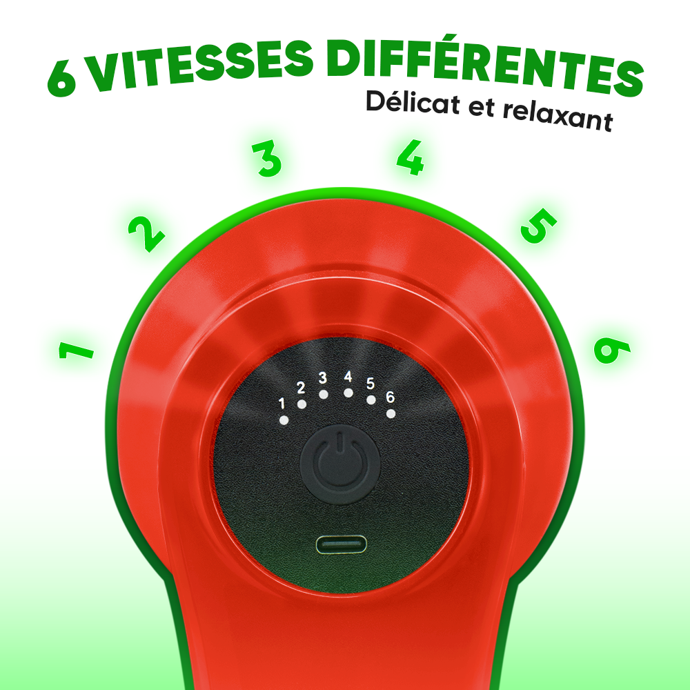 Masseur Corporel Électrique Rechargeable avec 4 Têtes et Vibration Réglable