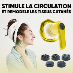 Masseur Corporel Électrique Rechargeable avec 4 Têtes et Vibration Réglable