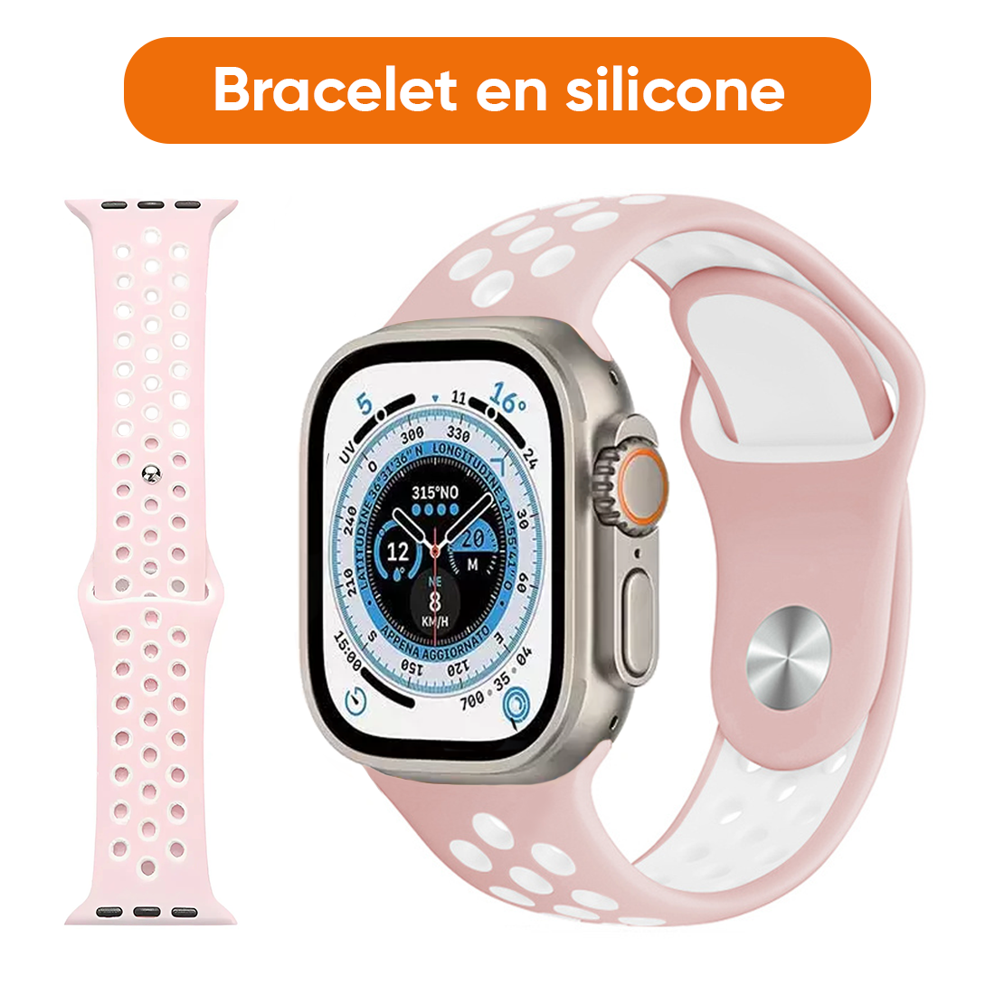 Smartwatch Ultra 49mm, 7 cinturini, notifiche, chiamate e app per iOS e Android