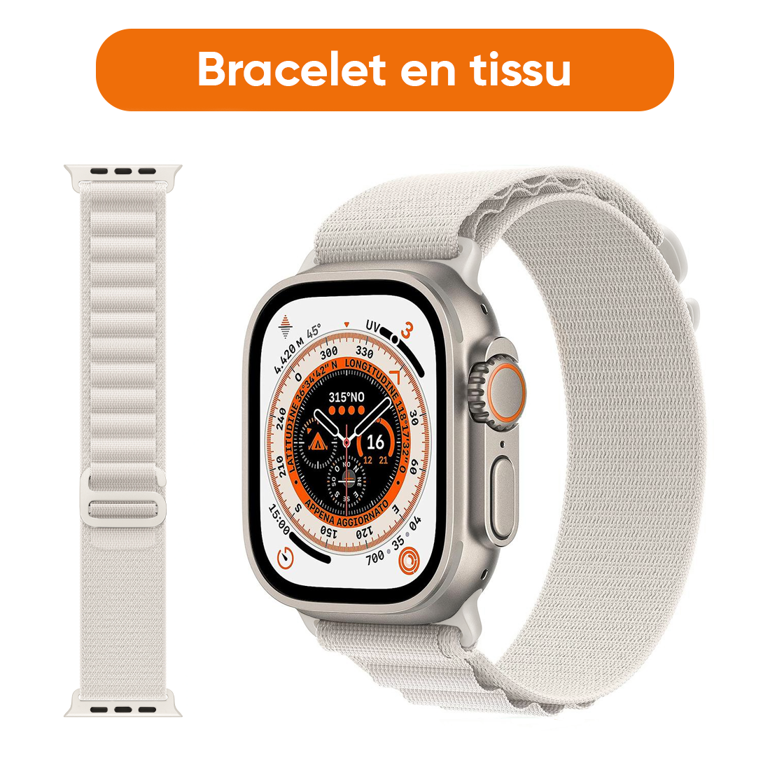 Smartwatch Ultra 49mm, 7 cinturini, notifiche, chiamate e app per iOS e Android
