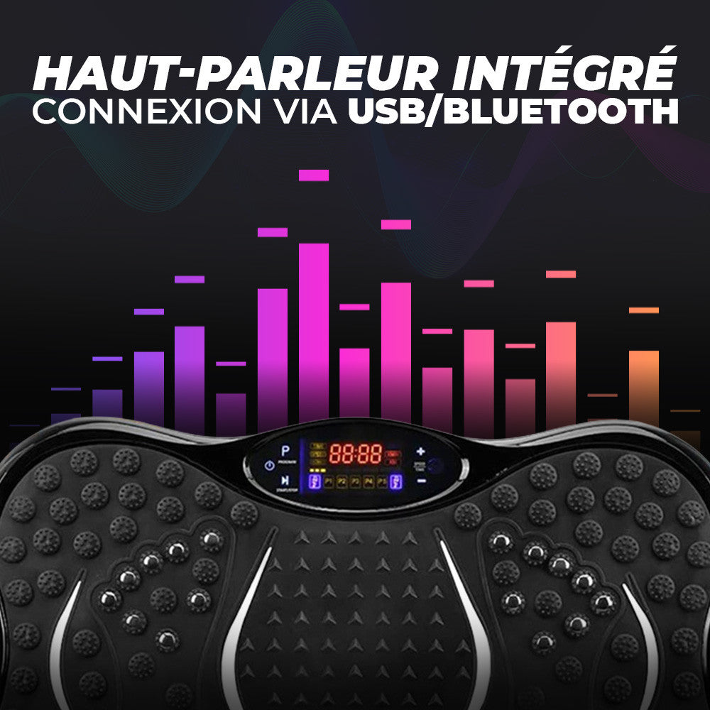 Plateforme Vibrante Électrique Fitness Bluetooth avec Élastiques