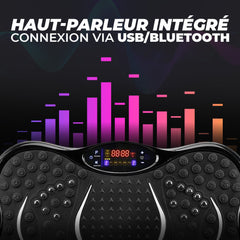 Plateforme Vibrante Électrique Fitness Bluetooth avec Élastiques