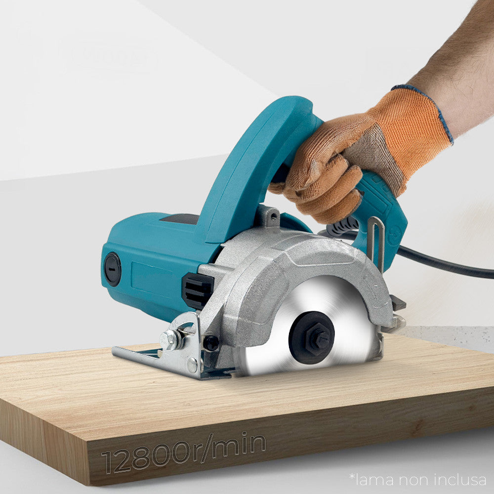 Scie Circulaire 1250W, Coupe 110mm, Électrique pour Bois, Marbre, Céramique