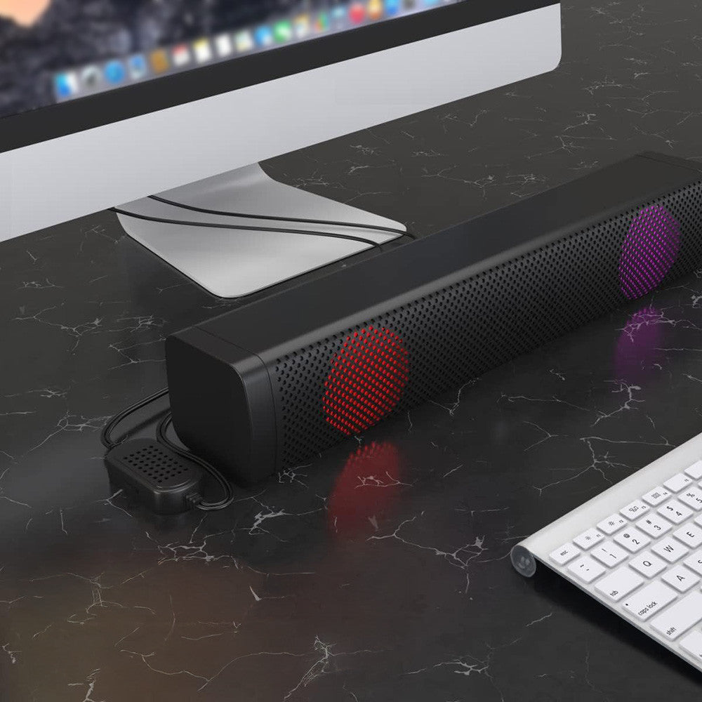 Barre de son PC RGB : Enceinte bureau, ordinateur portable, Jack et USB