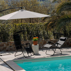 2 pièces Chaise longue Gravity Zero pliable et inclinable avec pare-soleil