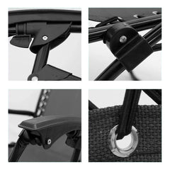 2 pièces Chaise longue Gravity Zero pliable et inclinable avec pare-soleil