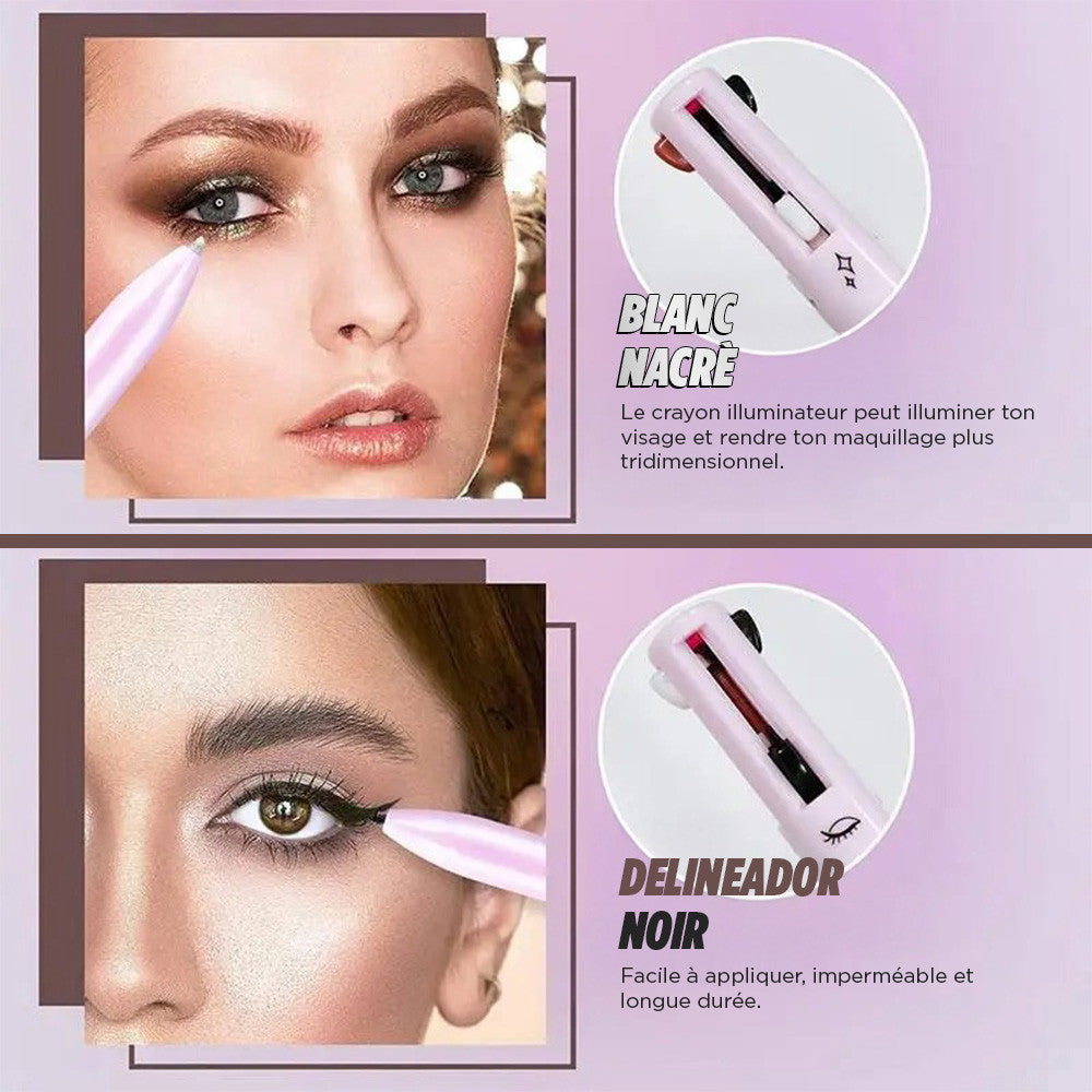 Crayon de maquillage 4-en-1 lèvres, yeux, sourcils et eyeliner
