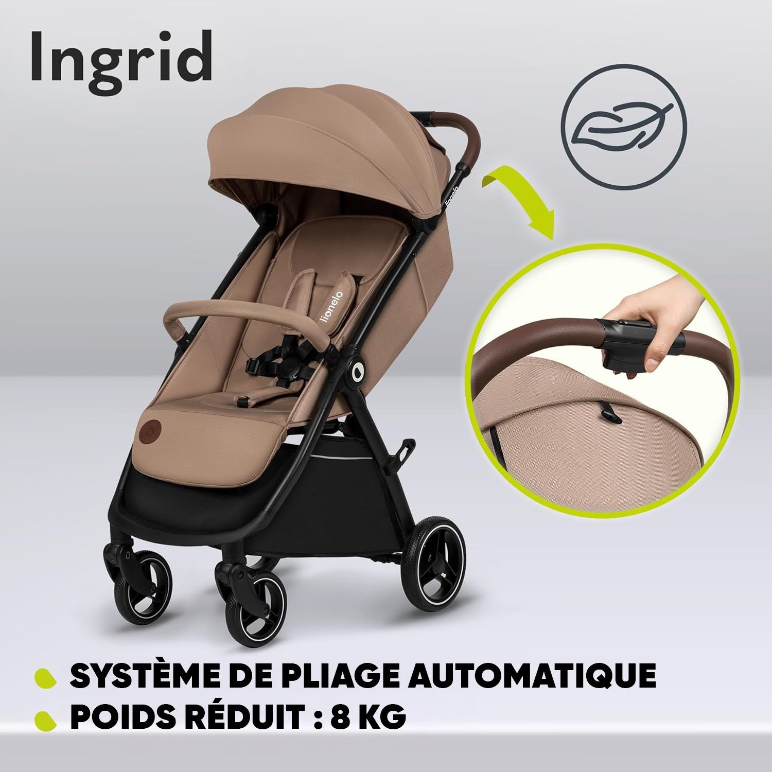 Poussette LIONELO INGRID 6-48 mois Pliable Dossier et repose-pieds réglables
