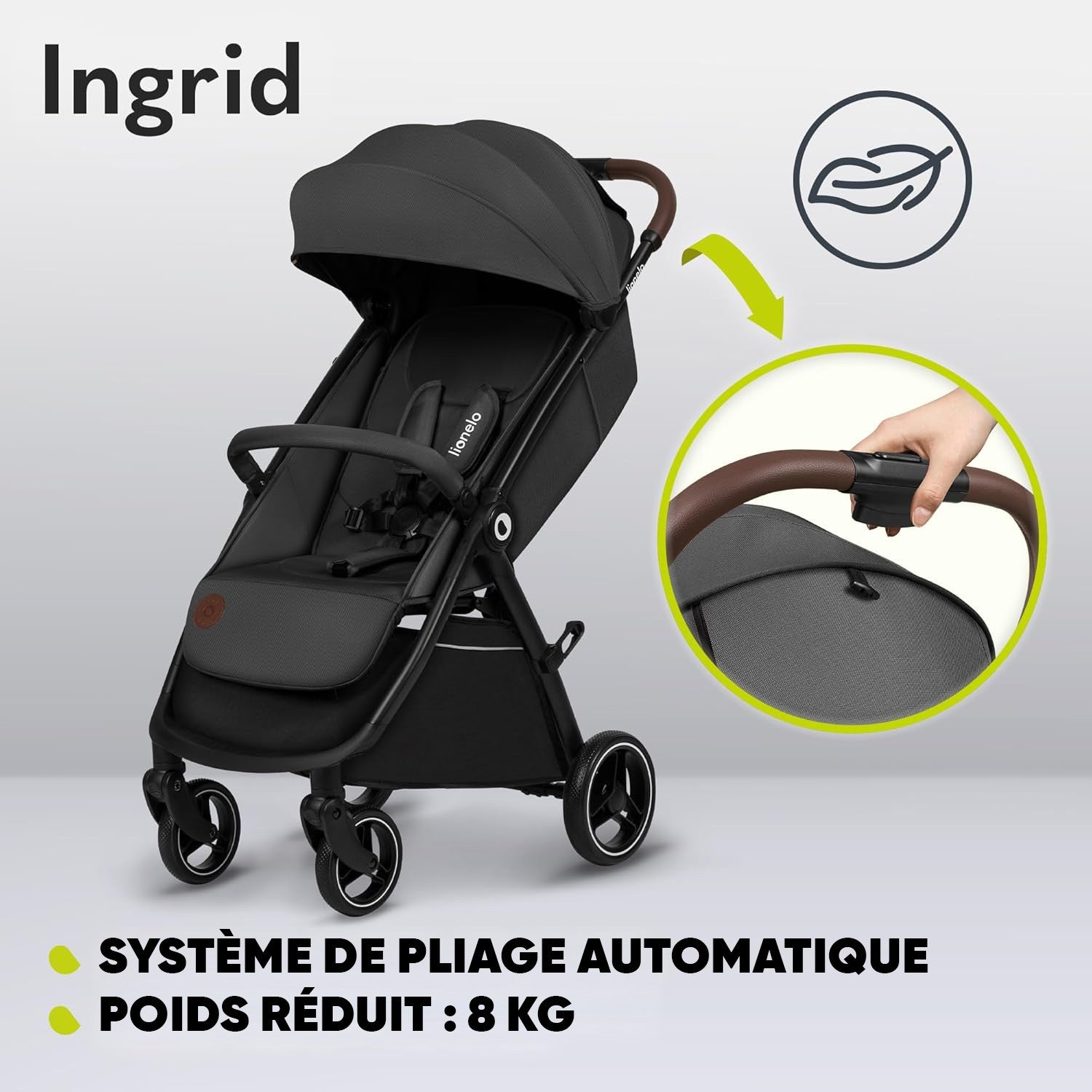 Poussette LIONELO INGRID 6-48 mois Pliable Dossier et repose-pieds réglables