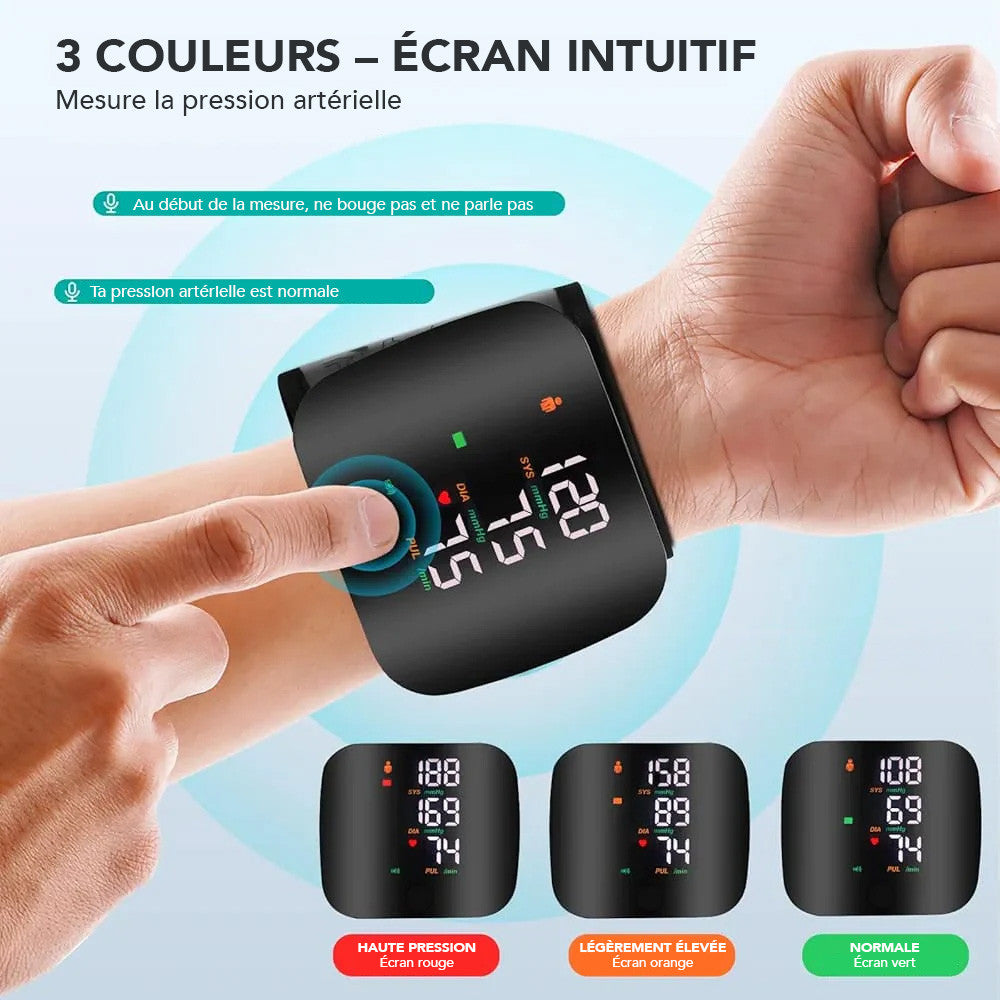 Tensiomètre poignet électronique, mesure auto pression et pouls