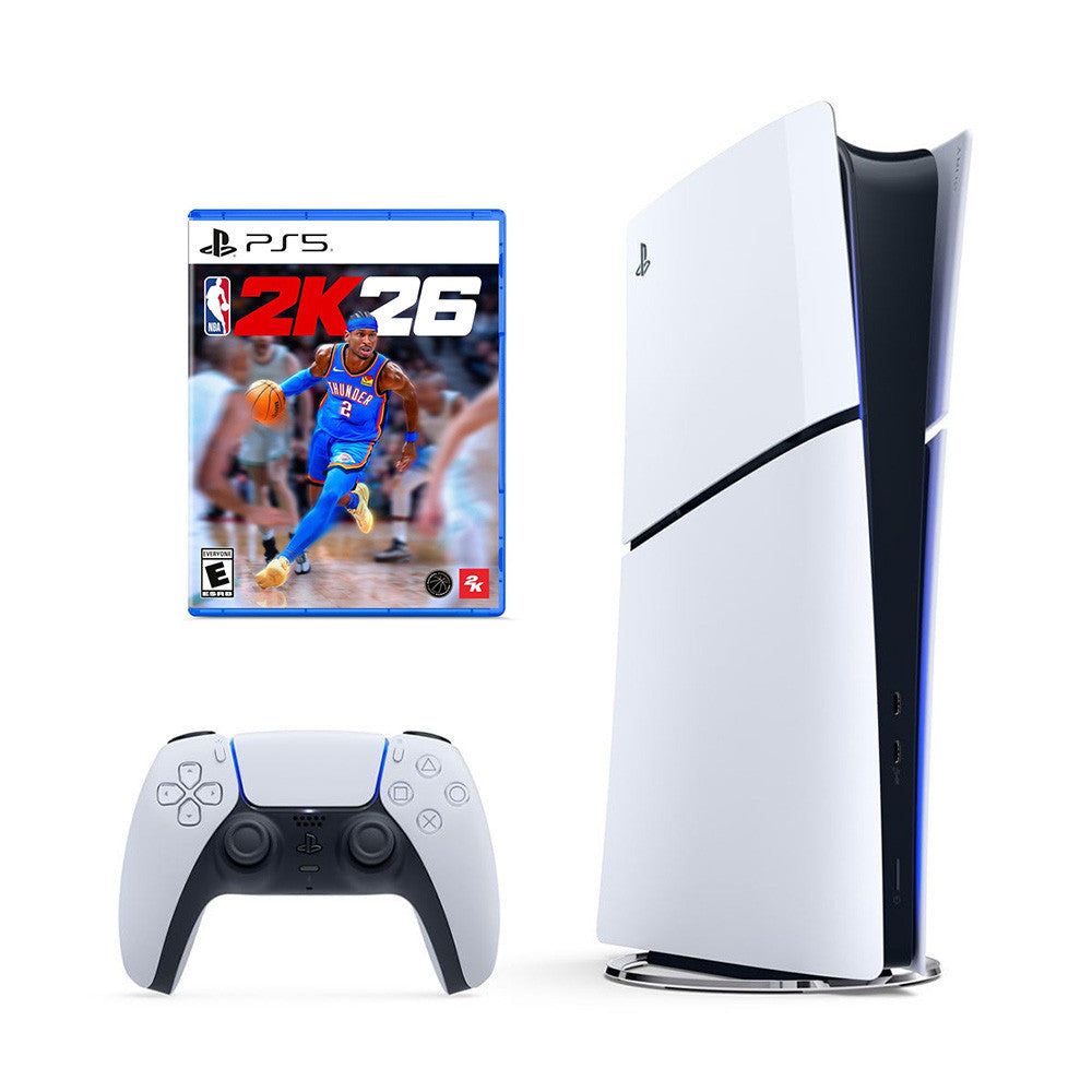 PS5 Slim 1TB Bundle NBA 2K26 Édition Standard – Console Blanche