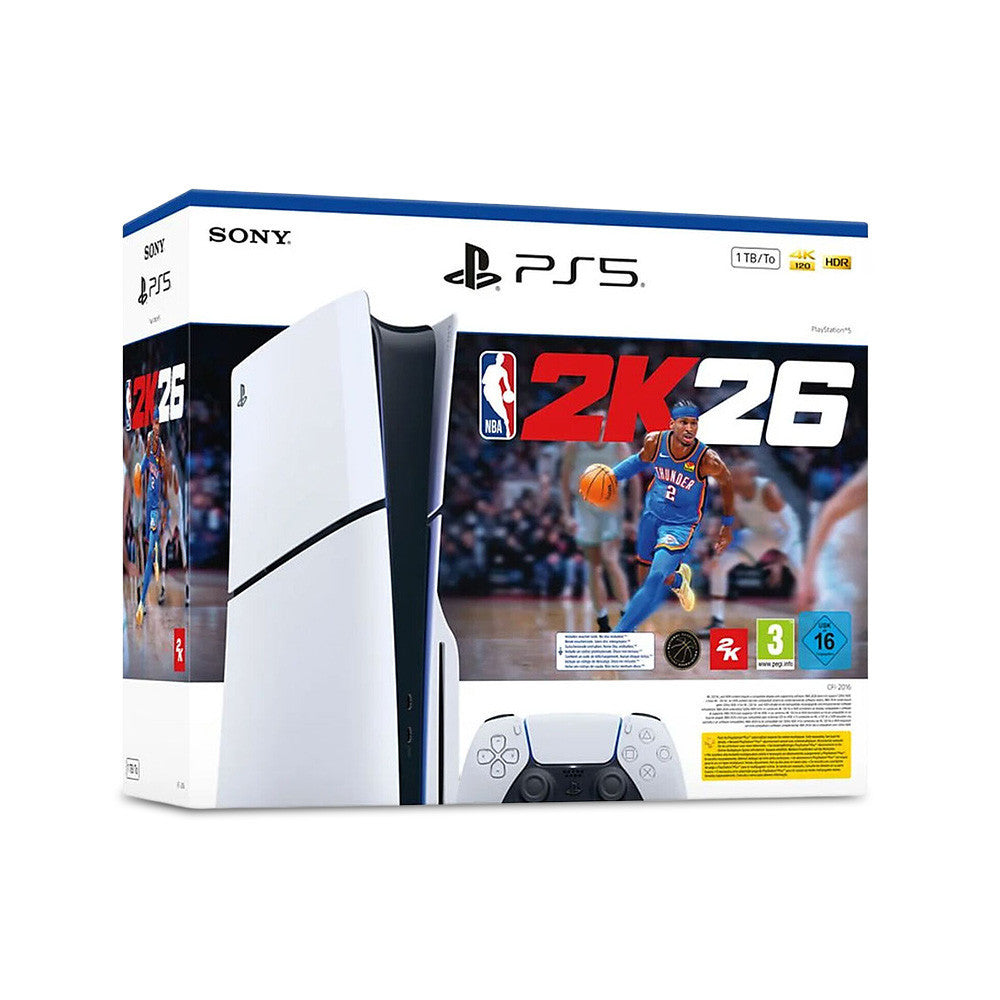 PS5 Slim 1TB Bundle NBA 2K26 Édition Standard – Console Blanche