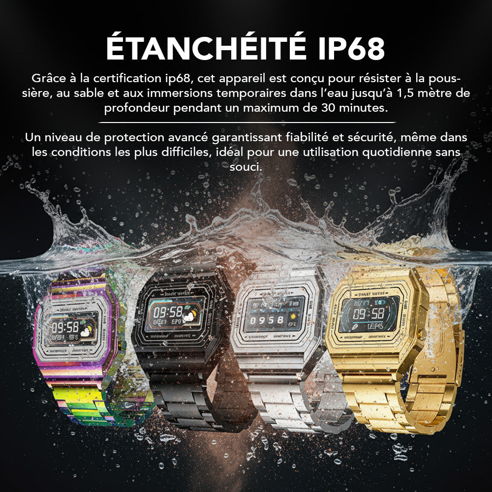 Smartwatch I6 IP68, écran 2,4 cm, GPS, podomètre, suivi du sommeil