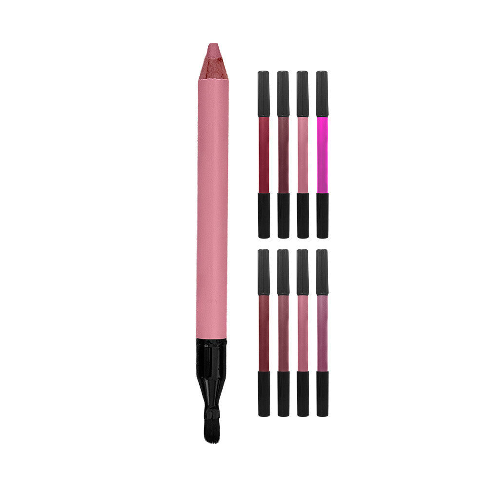 Crayon à lèvres mat waterproof avec pinceau plat pour estomper