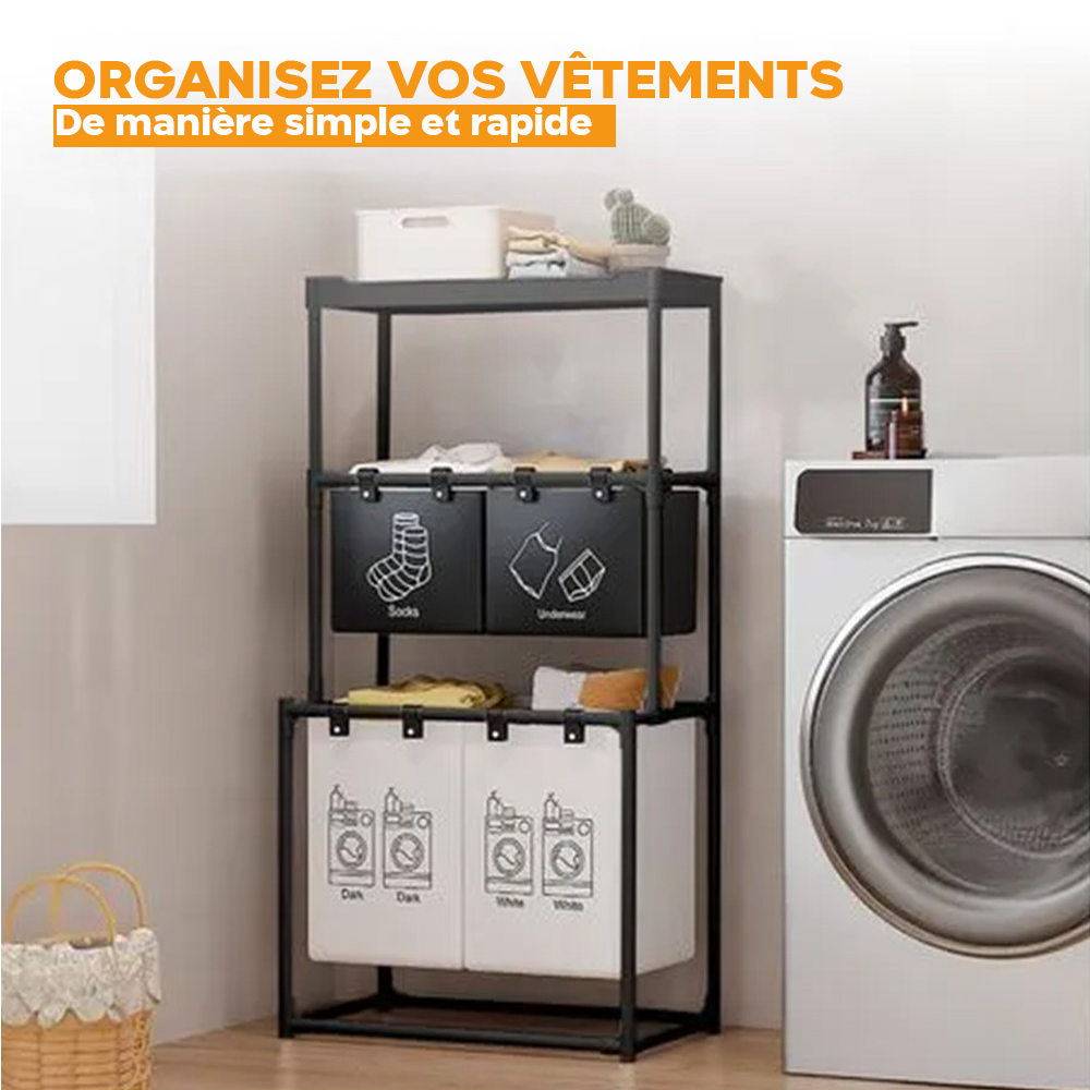 Panier à linge pliable et gain de place