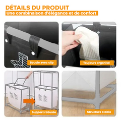 Panier à linge pliable et gain de place