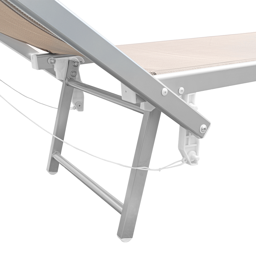 Lit de soleil LUXURIOUS avec parasol en aluminium, dossier inclinable 180x60x40