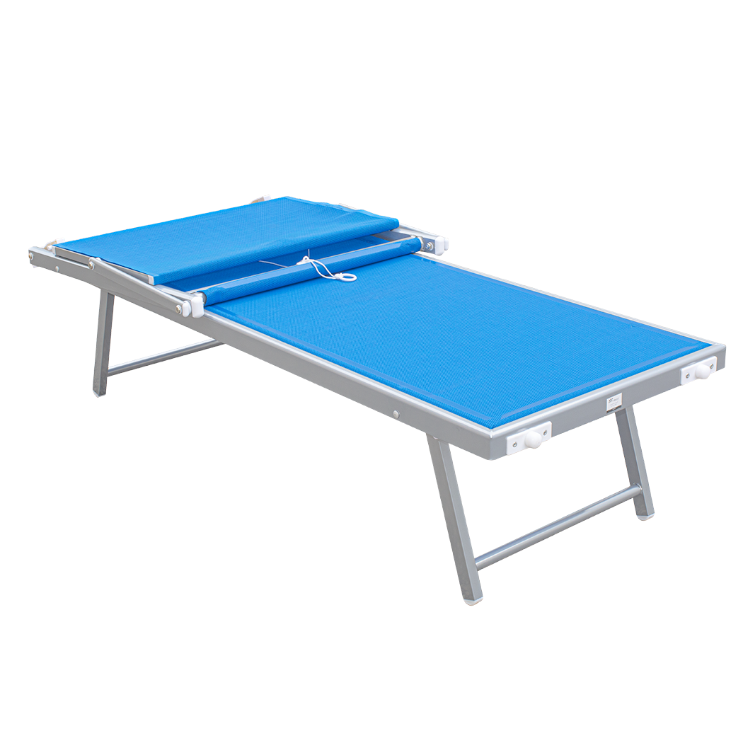 Lit de soleil LUXURIOUS avec parasol en aluminium, dossier inclinable 180x60x40