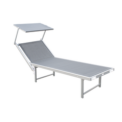 Lit de soleil LUXURIOUS avec parasol en aluminium, dossier inclinable 180x60x40