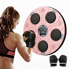 Machine à boxe musicale murale réglable avec lumières RGB et gants inclus