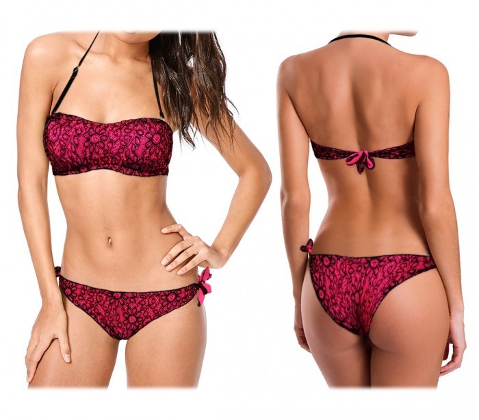 KL620 Maillot bikini bandeau mod. Eterea avec de la dentelle by MWS AHEAD