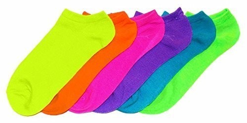 N703-1 - Pack de 6 paires de chaussettes SUMMER NEON femme Taille 35 / 40