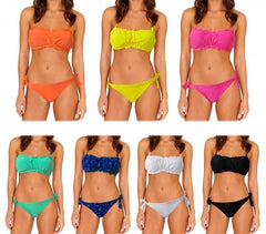 KL281 Maillot de bain bikini bandeau mod. Flavor motif floral par MWS AHEAD