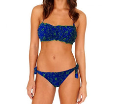 KL281 Maillot de bain bikini bandeau mod. Flavor motif floral par MWS AHEAD