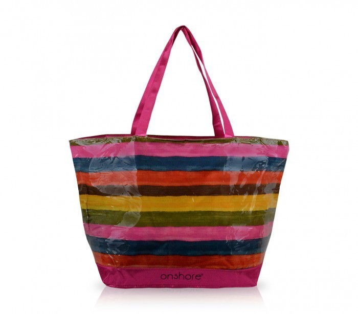 58227- Sac de plage modèle Onshore Amira - Rayures - complètement étanche