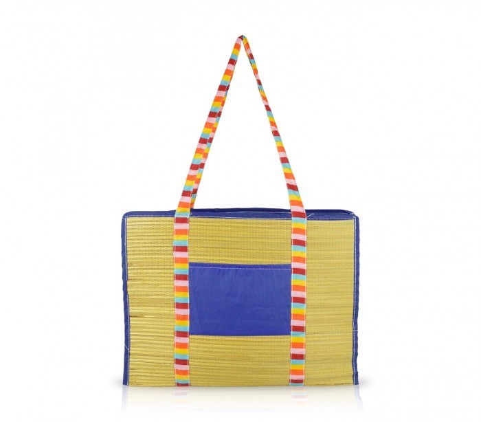 65147 - Sac de plage paille et tissu - modèle Aisha Bio - Onshore