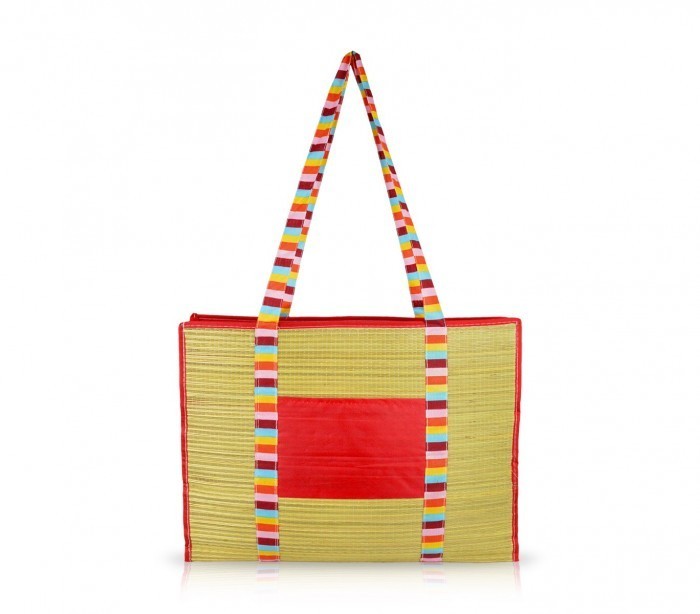 65147 - Sac de plage paille et tissu - modèle Aisha Bio - Onshore
