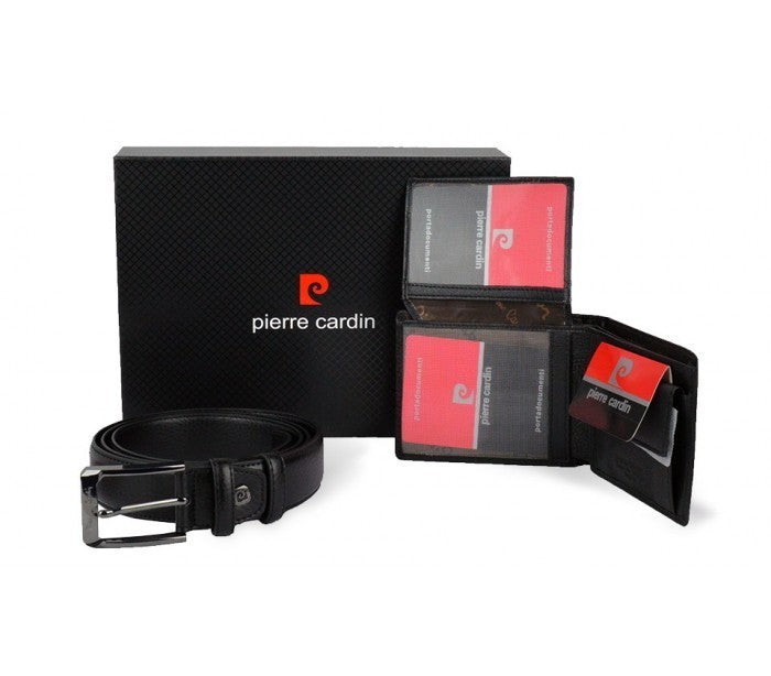 8866 - Coffret cadeau Pierre Cardin comprend ceinture en cuir et porte-monnaie