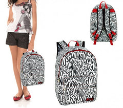 CR612LT - Sac à dos - mod.LETTRE NOIR ET BLANC avec détail frontal (43x33x13)