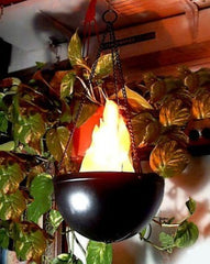 Lampe forme de flamme - jardins pub local - lampe externe