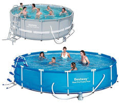 56066- Piscine structurée ronde - Bestway - 457 x 91 cm avec kit de nettoyage 