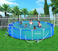 56066- Piscine structurée ronde - Bestway - 457 x 91 cm avec kit de nettoyage 