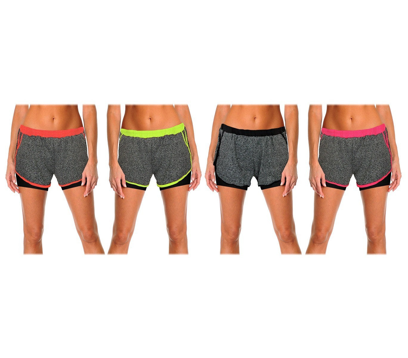 KZ-172 - Shorts de sport avec pantalon intérieur pour femmes