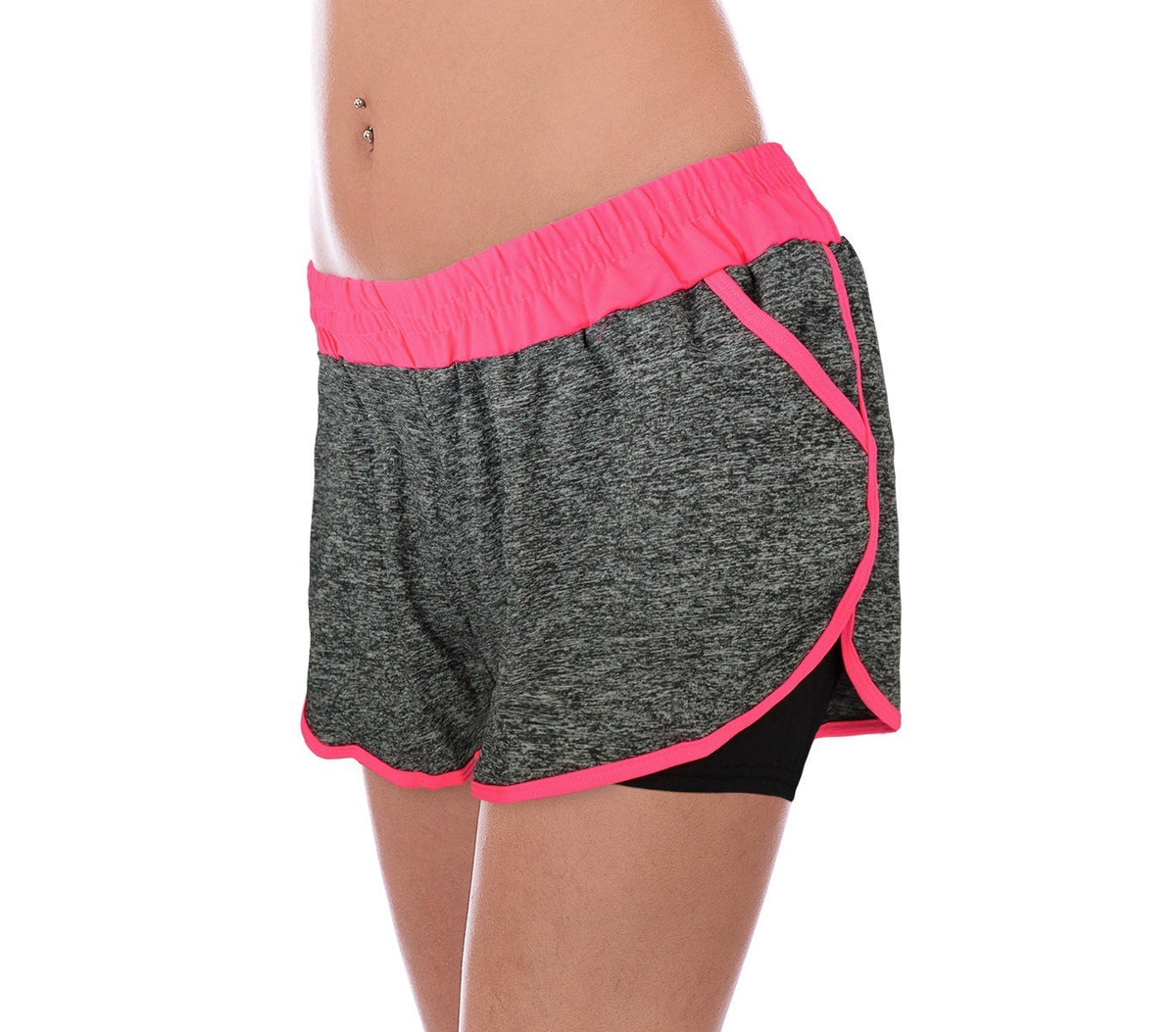 KZ-172 - Shorts de sport avec pantalon intérieur pour femmes