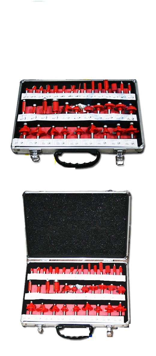 Set 35 fresas kit corte tallo 8 mm para madera marco pantógrafo