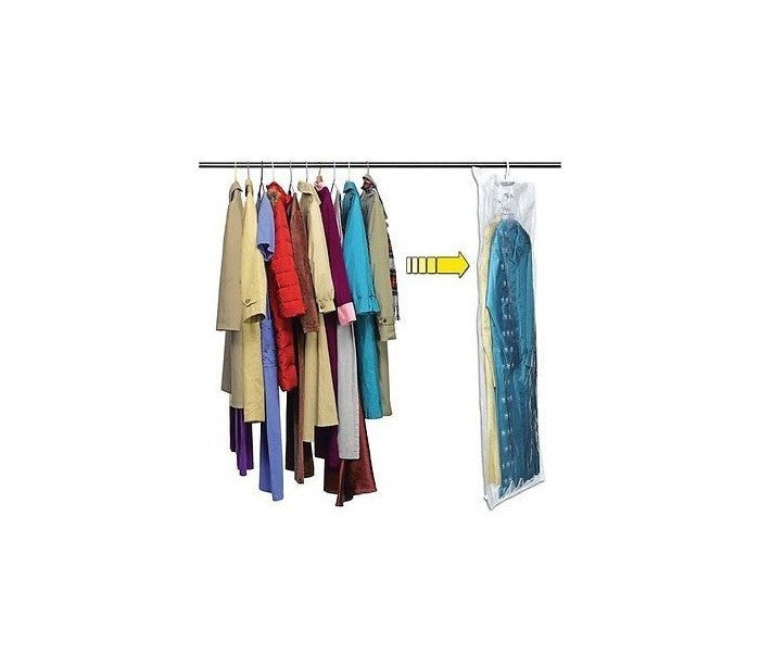 Sac housse de rangement sous vide avec ceintre pour organiser les vêtements