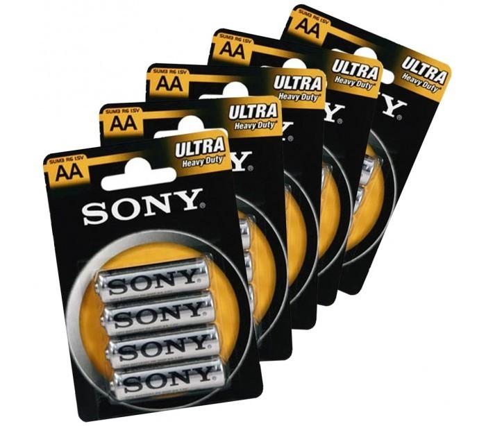 Pack de 32, 52, 76 ou 100 piles AA SONY NEW ULTRA - R6 1.5V - zinc charbon